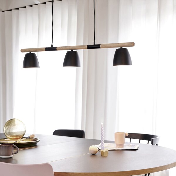 Lampa Wisząca Nordlux, Theo, ściemnialny, czarny, kuchnia, metal, nowoczesny