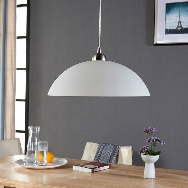 Lampa Wisząca Lindby, Valeria, ściemnialny, biały, kuchnia, szkło, nowoczesny