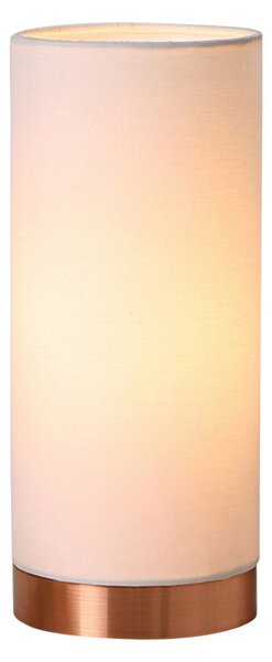 Lampa Stołowa Lindby, Ronja, ściemnialny, biały, sypialnia, tkanina | tekstylia, nowoczesny