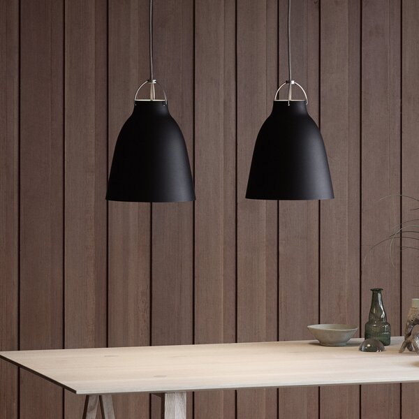 Lampa Wisząca FRITZ HANSEN, Caravaggio P2, ściemnialny, czarny, salon, metal, design