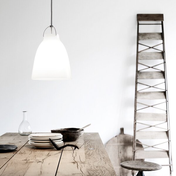 Lampa Wisząca FRITZ HANSEN, Caravaggio P2, ściemnialny, biały, salon, szkło, design