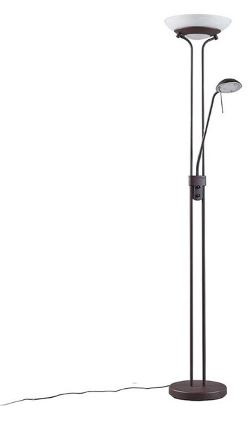Lampa Podłogowa Lindby, Yveta, ściemnialny, brąz rdzawy, salon, metal, dworkowy | rustykalny