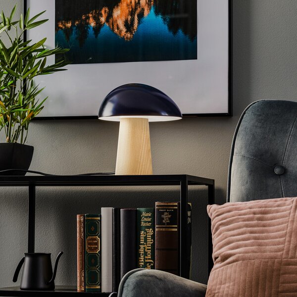 Lampa Stołowa FRITZ HANSEN, Night Owl, niebieski, salon, drewno, design