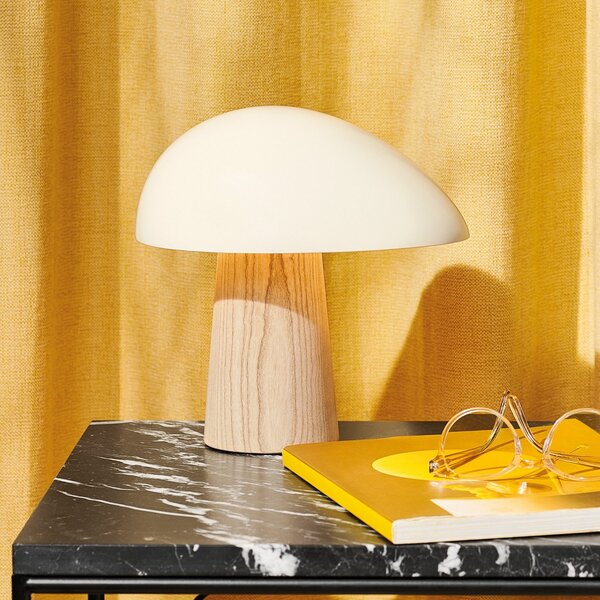 Lampa Stołowa FRITZ HANSEN, Night Owl, biały, salon, drewno, design