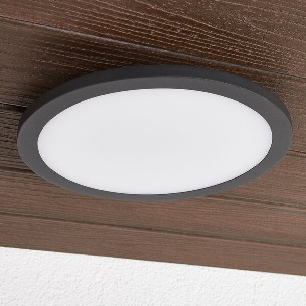 Zewnętrzna Lampa Lucande, Malena, czarny, balkon, aluminium, nowoczesny