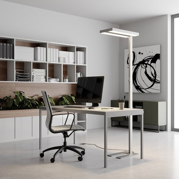 Lampa Podłogowa Arcchio, Logan, ściemnialny, metaliczny, gabinet | pracownia, aluminium, nowoczesny