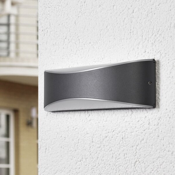 Zewnętrzna Lampa Lucande, Akira, czarny, balkon, metal, nowoczesny