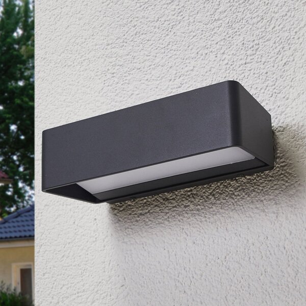 Zewnętrzna Lampa Lucande, Midvig, czarny, balkon, aluminium, nowoczesny