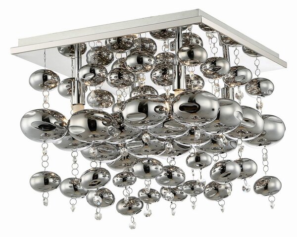 Lampa Sufitowa Lindby, Esfera, ściemnialny, metaliczny, salon, metal, nowoczesny