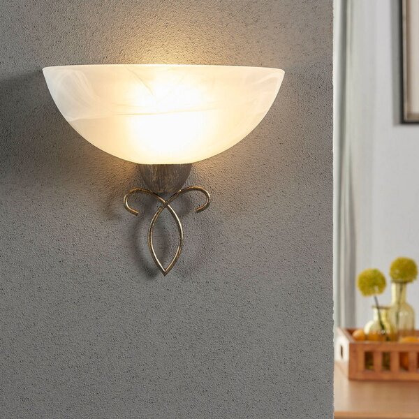 Lampa Ścienna Lindby, Mohija, ściemnialny, czarny, salon, szkło, antyczny