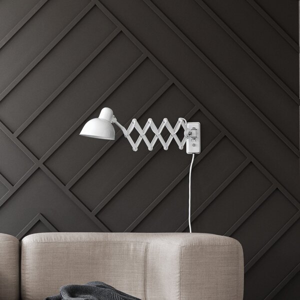 Lampa Ścienna FRITZ HANSEN, Kaiser Idell 6718-W, ściemnialny, biały, salon, metal, design