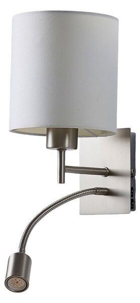 Lampa Ścienna Lindby, Camilo, biały, salon, tkanina | tekstylia, nowoczesny