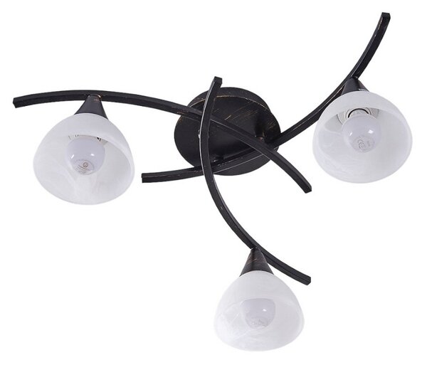 Lampa Sufitowa Lindby, Della, ściemnialny, czarny, salon, szkło, dworkowy | rustykalny