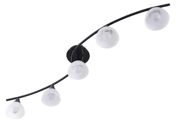 Lampa Sufitowa Lindby, Della, ściemnialny, czarny, salon, szkło, dworkowy | rustykalny