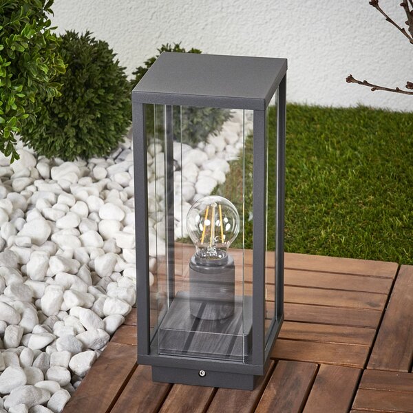 Zewnętrzna Lampa Lucande, Annalea, ściemnialny, czarny, taras, metal, nowoczesny