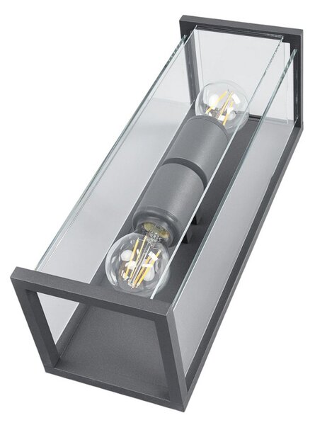 Zewnętrzna Lampa Lucande, Annalea, czarny, taras, metal, nowoczesny