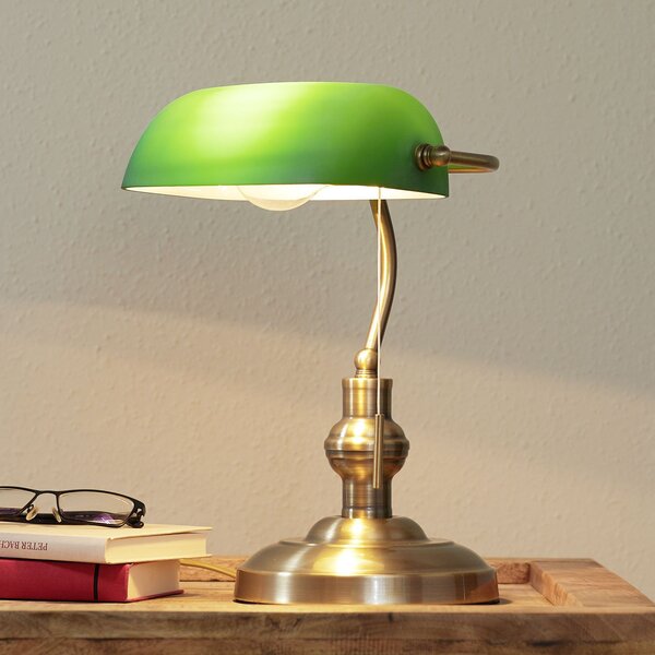 Lampa Stołowa Lindby, Milenka, antyczny mosiądz, salon, metal, antyczny