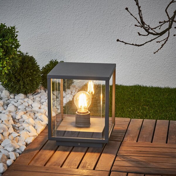 Zewnętrzna Lampa Lucande, Annalea, ściemnialny, czarny, taras, metal, nowoczesny