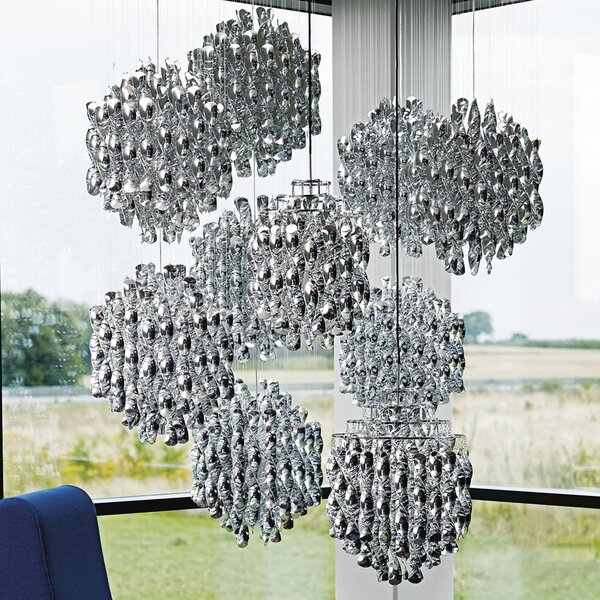 Lampa Wisząca Verpan, Spiral Mini, ściemnialny, metaliczny, salon, tworzywo sztuczne, design