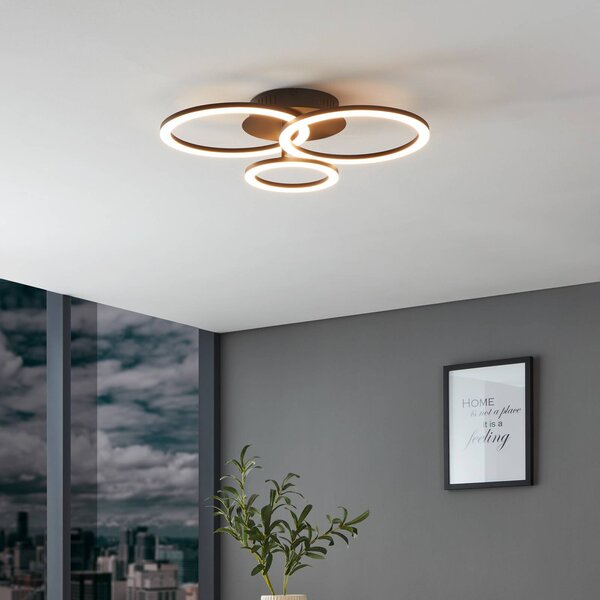 EGLO connect Inteligentna lampa sufitowa Parrapos-Z, możliwość ściemniania, czarny, salon / jadalnia, metal, nowoczesny
