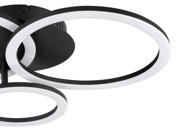 EGLO connect Inteligentna lampa sufitowa Parrapos-Z, możliwość ściemniania, czarny, salon / jadalnia, metal, nowoczesny