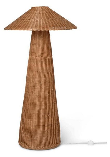 Lampa Podłogowa ferm LIVING, Dou, drewniany, salon, drewno, design