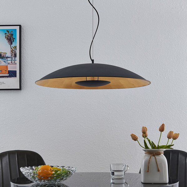 Lampa Wisząca Lindby, Narisara, ściemnialny, czarny, salon, metal, nowoczesny