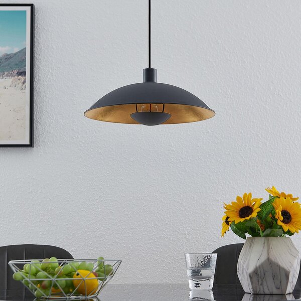 Lampa Wisząca Lindby, Narisara, ściemnialny, czarny, salon, metal, nowoczesny