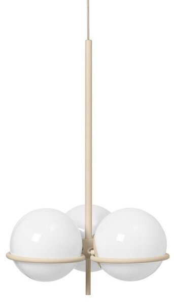 Żyrandol ferm LIVING, Era, ściemnialny, beżowy, salon, szkło, design
