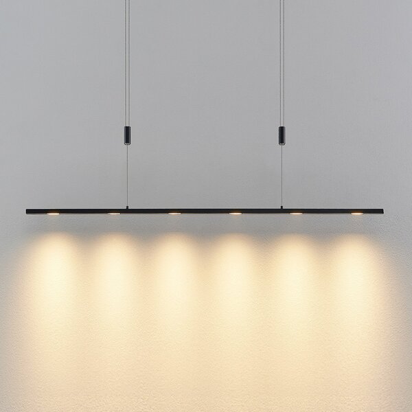 Lampa Wisząca Lucande, Stakato, ściemnialny, czarny, salon, metal, nowoczesny