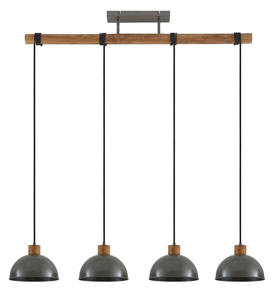 Lampa Wisząca Lindby, Durbis, ściemnialny, szary, kuchnia, drewno, vintage