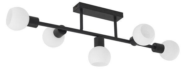 Lampa Sufitowa Lindby, Biscala, ściemnialny, czarny, salon, metal, nowoczesny
