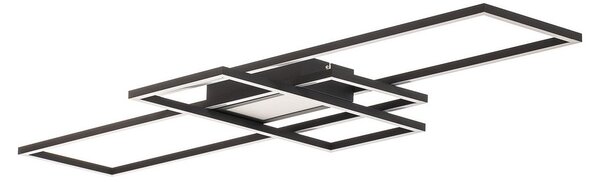Lampa Sufitowa Lindby, Ismera, ściemnialny, czarny, salon, metal, nowoczesny
