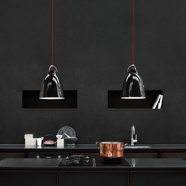 Lampa Wisząca FRITZ HANSEN, Caravaggio P2, ściemnialny, czarny, salon, metal, design