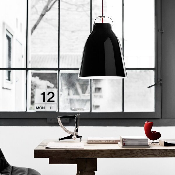 Lampa Wisząca FRITZ HANSEN, Caravaggio P3, ściemnialny, czarny, salon, metal, design