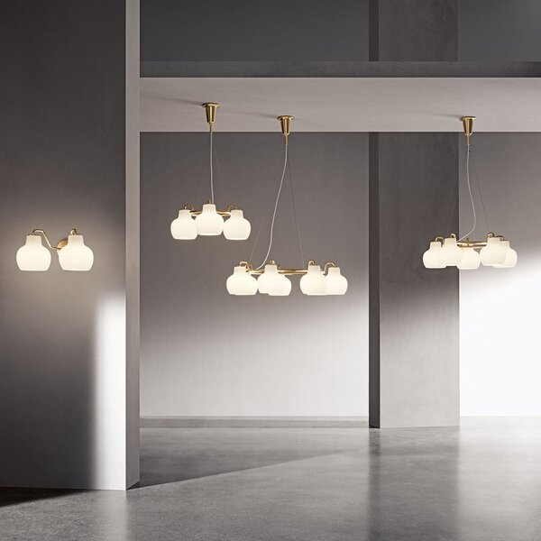 Lampa Ścienna Louis Poulsen, VL Ring Crown, złoty | mosiężny, salon, szkło, design