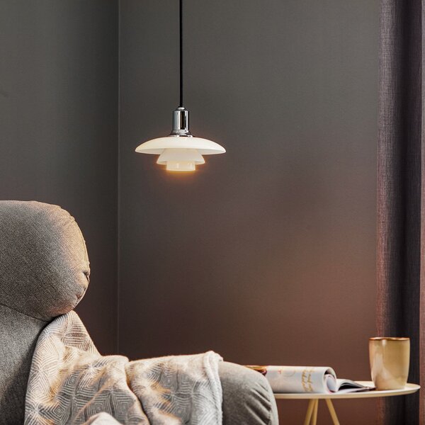 Lampa Wisząca Louis Poulsen, PH 2/1, ściemnialny, biały, salon, szkło, design