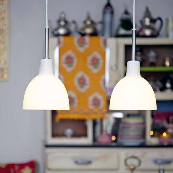 Lampa Wisząca Louis Poulsen, Toldbod, ściemnialny, biały, salon, szkło, design