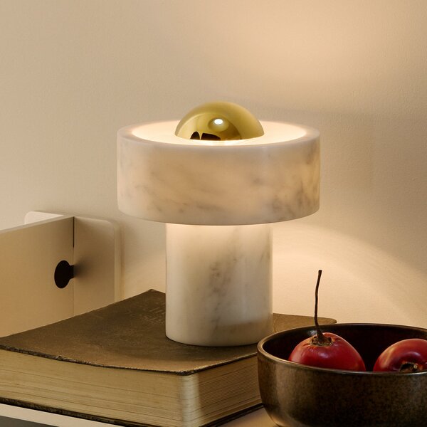 Lampa Stołowa Tom Dixon, Stone, ściemnialny, salon, marmur, design