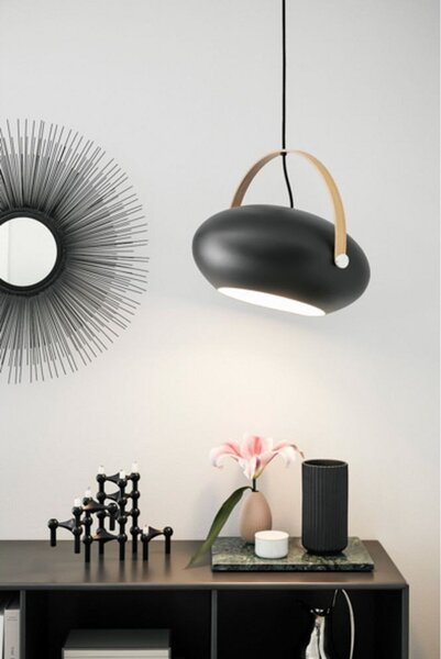 Lampa Wisząca Halo Design, czarny, jadalnia, szkło