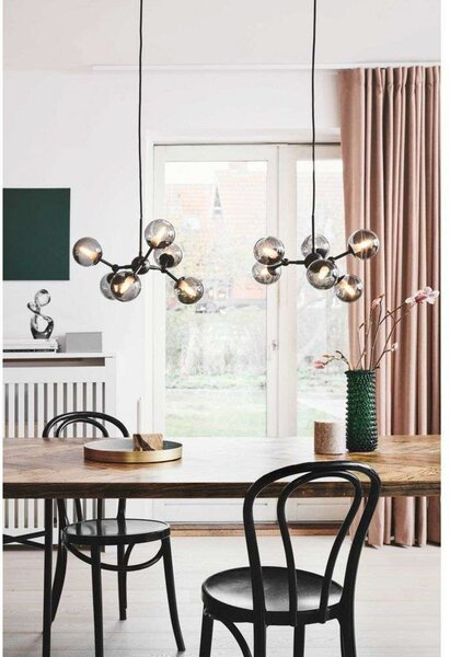 Lampa Wisząca Halo Design, szary, jadalnia, szkło