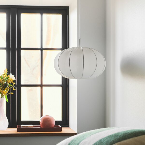 Lampa Wisząca Nordlux, Aeron, ściemnialny, biały, sypialnia, tkanina | tekstylia
