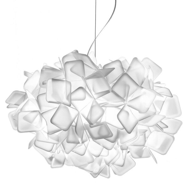 Lampa Wisząca Slamp, CLIZIA, ściemnialny, biały, salon, tworzywo sztuczne, design