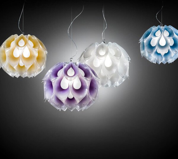 Lampa Wisząca Slamp, FLORA, ściemnialny, biały, salon, tworzywo sztuczne, design