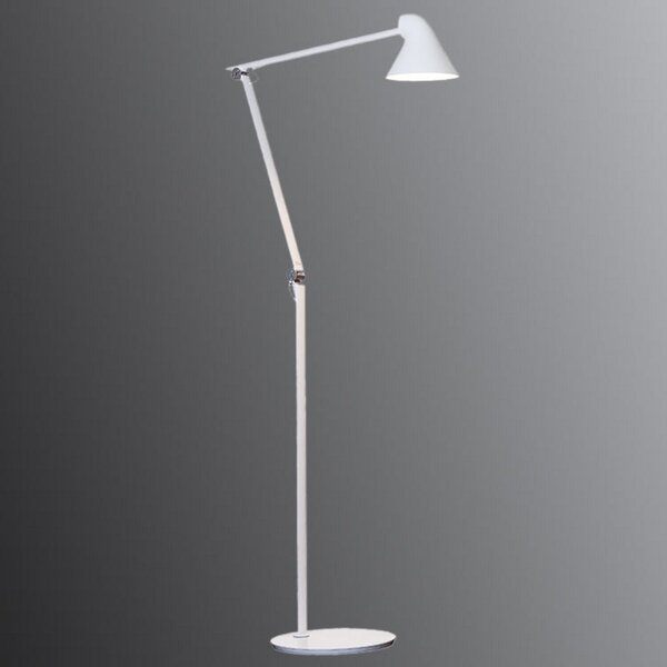 Lampa Podłogowa Louis Poulsen, NJP, ściemnialny, biały, salon, metal, design