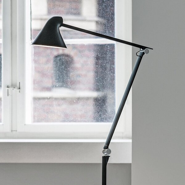 Lampa Podłogowa Louis Poulsen, NJP, ściemnialny, czarny, salon, metal, design