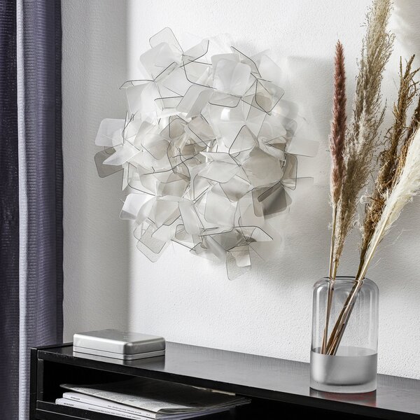 Lampa Ścienna Slamp, CLIZIA, szary, salon, tworzywo sztuczne, design