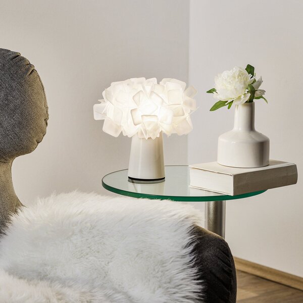 Lampa Stołowa Slamp, CLIZIA, biały, salon, tworzywo sztuczne, design