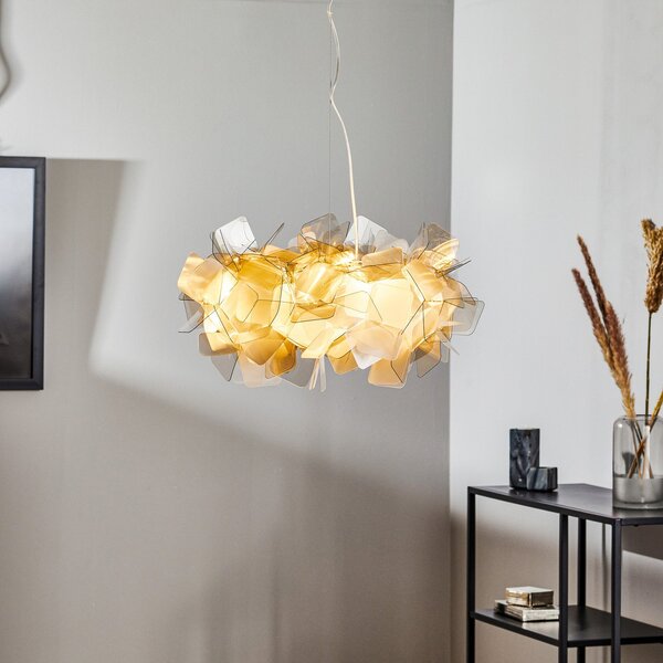 Lampa Wisząca Slamp, CLIZIA, ściemnialny, szary, salon, tworzywo sztuczne, design