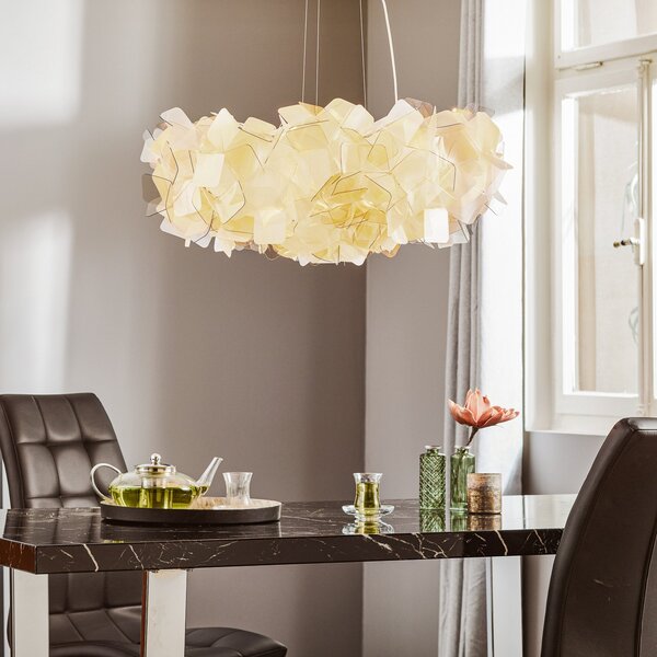 Lampa Wisząca Slamp, Clizia, ściemnialny, szary, salon, tworzywo sztuczne, design